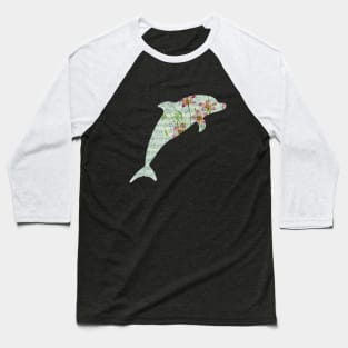 Floral Music Sheet - Dolphin Baseball T-Shirt